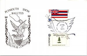 US SPECIAL EVENT CACHETED CARD THE PLYMOUTH OHIO SHOW SALUTES OUR TROOPS 1991