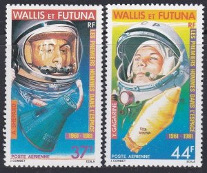 1981 Wallis and Futuna 386-387 Cosmonaut Yuri Gagarin / Astronaut A. Shepard