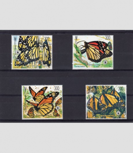 Mexico 1988 WWF Butterflies set (4) Perforated Mint (NH)