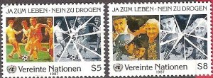 1987 United Nations Vienna Fight Drug Abuse SC# 70-71  Mint