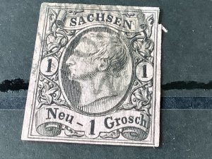 Saxony 1855 Grid Number 6  for Rail Mail Cancel Stamp 57166