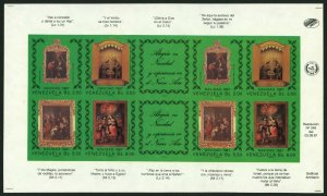 VENEZUELA #1396 Proof SPECIMEN Sheetlet Latin America Stamps Postage 1987 MNH NG