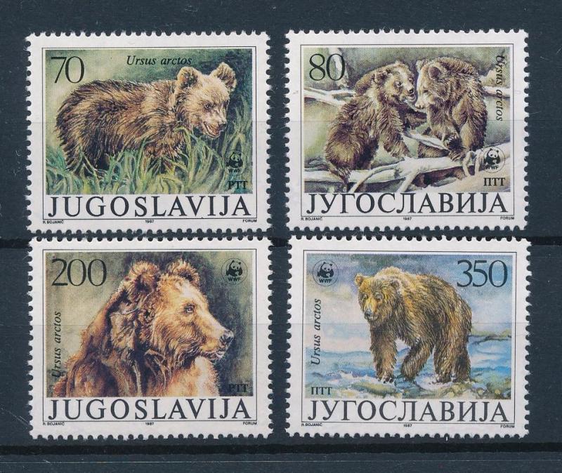 [54000] Yugoslavia 1988 Wild animals Mammals WWF Bears MNH