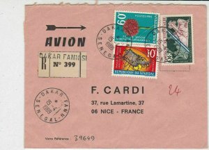 Rep Du Senegal 1969 Regd Airmail Dakar Cancels Multiple Stamps Cover Ref 32538