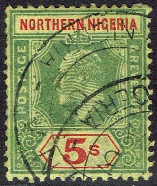 NORTHERN NIGERIA 1910 KEVII 5/- USED