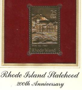 US 2348 FDC Rhode Island Statehood & Gold Replica