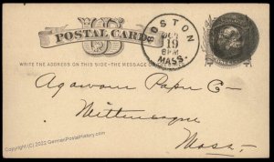 USA 1800s Boston Mass Negative Numeral 2 Fancy Cancel Cover 94909