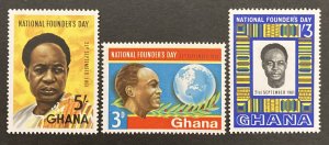 Ghana 1961 #104-6, Founder's Day, MNH.