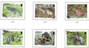 Jersey Sc 1361-66 2009 Endangered Species stamp set used