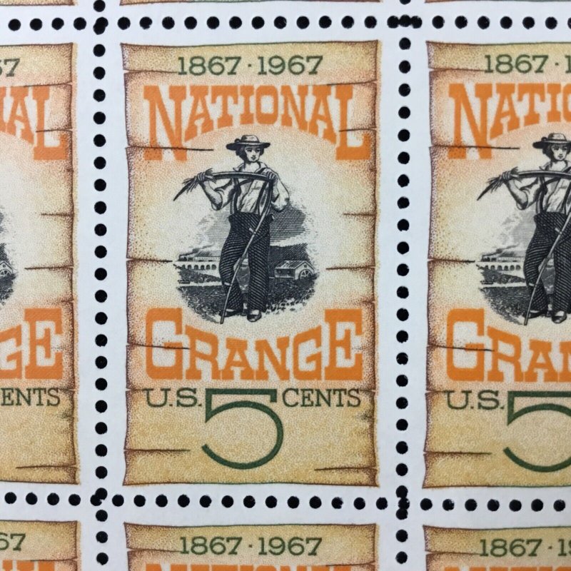 1323   National Grange Centennial   MNH 5 c Sheet of 50   FV $2.50   issued 1967