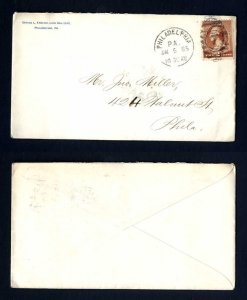 # 210 cover from George English, Philadelphia, PA with letter - 1-5-1885