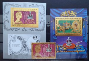 Queen Elisabeth II Coronation Silver Jubilee MNH stamps Guinea Bissau gold foil