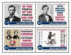 Papua New Guinea 2011 - President Abraham Lincoln Set of 4 Stamps MNH