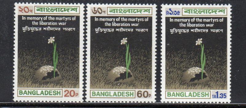 BANGLADESH #39-41  1973  MARTYRS WAR OF LIBERATION      MINT VF NH O.G