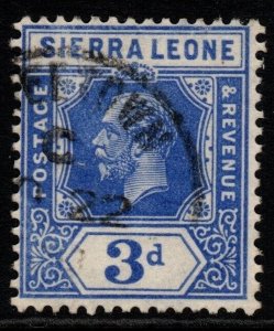 SIERRA LEONE SG136 1922 3d BRIGHT BLUE FINE USED