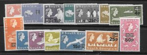 SOUTH GEORGIA SG18/31a 1971 DECIMAL CURRENCY MNH