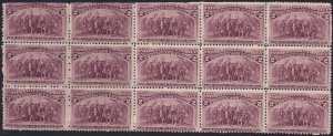 #231 Mint NH, F-VF, Block of 15, clipped at top, broken frame line (CV $650) ...