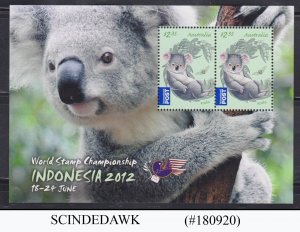 AUSTRALIA - 2012 INDONESIA WORLD STAMP CHAMPIONSHIP-KOALA MIN/SHT MNH