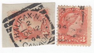 Canada Squared Circle Cancel Time Mark Set, TM 2, 3, HALIFAX OC 12, 94