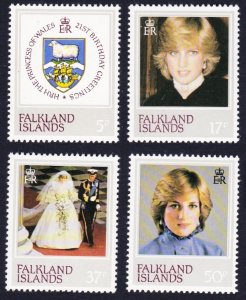 Falkland Is. Diana Princess of Wales 21st Birthday 4v 1982 MH SG#426-429