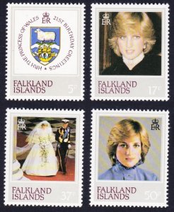 Falkland Is. Diana Princess of Wales 21st Birthday 4v 1982 MNH SG#426-429