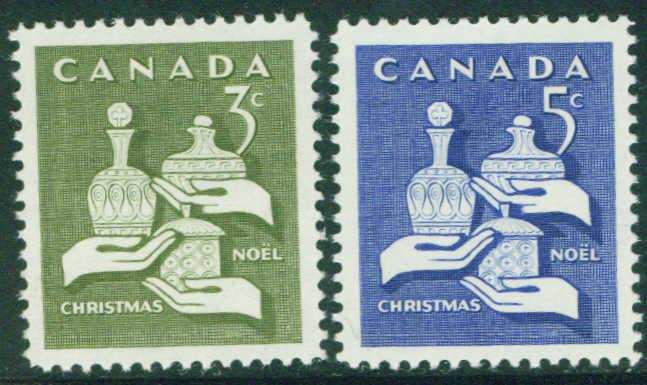 CANADA Scott 443p-444p MNH** Christmas1965 phos tagged set