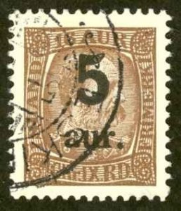 Iceland Sc# 130 Used 1921-1925 5a Overprints