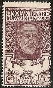 ITALY  141 USED 1922 40c vio brn Mazzini CV $35.00