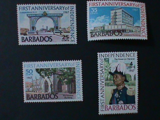 ​BARBADOS- SC#298-301  1S ANNV: OF INDEPENDENCE MNH-WE SHIP TO WORLDWIDE