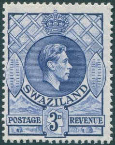 Swaziland 1947 3d deep blue Perf 13½x14 SG32d unused