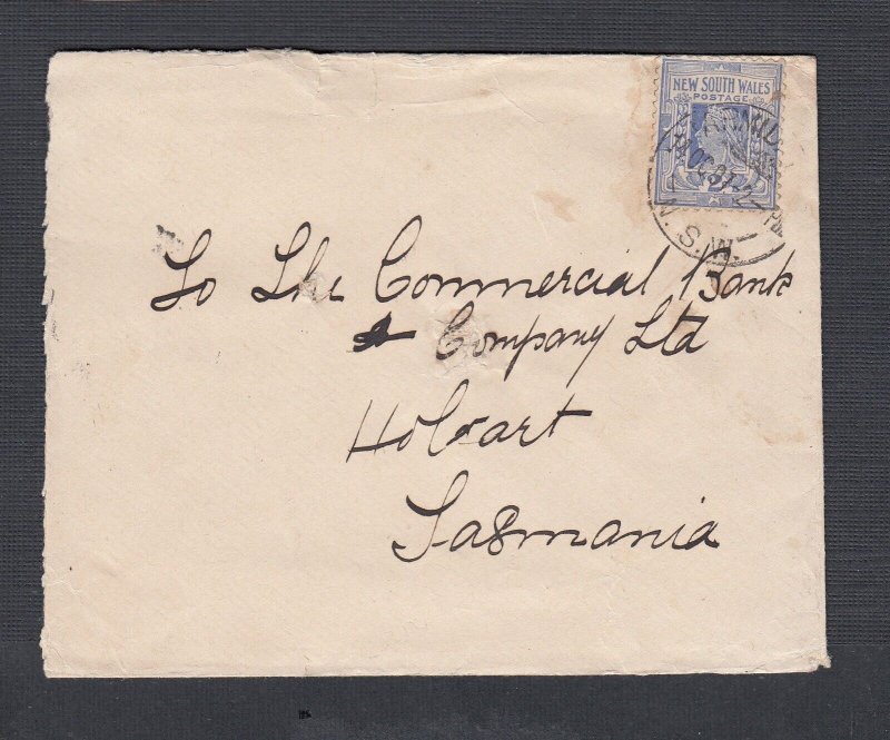 NEW SOUTH WALES AUSTRALIA 1907 2D ISSUE ON COVER ARMIDALE TO HOBART TASMANIA