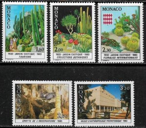 Monaco #1361-5 MNH Set - Botanical Garden - Cave - Museum