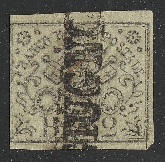 *KAPPYSSTAMPS ITALY ROMAN STATES SCOTT# 3 2b USED F RETAIL $75 KS3900