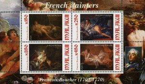 Francois Boucher Malawi French Painter Art Souvenir Sheet of 4 Stamps Mint NH