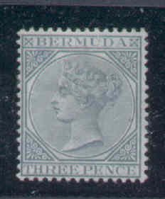 Bermuda-Sc #23-unused,hinged-3p gray QV-1886-