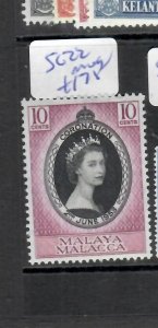 MALAYA MALACCA ( PP2509B)  QEII  CORONATION  SG 22  MOG 