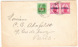 SAMOA cover postmarked  Apia, 5  Dec. 1919 - to Paris, France