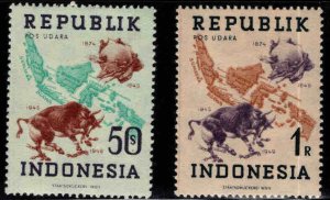 Indonesia Scott  64-65 MH* airmail stamps watermarked