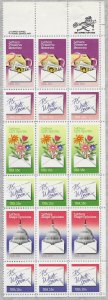 US #1805-1809 MNH Zip Code block of 18.  Letters.   6 different stamps.  Nice.