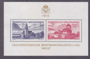 Liechtenstein 505 MNH 1972 Bendern and Vaduz Castle Sheet of 2 Very Fine