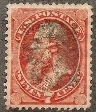 US  160 Used 1873 7c org ver Stanton CV $90.00