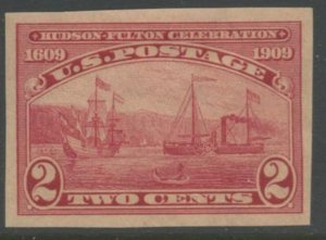 US Sc#373 1909 2c Hudson-Fulton IMPERFORATE F-VF Centered OG Mint Hinged (ab)