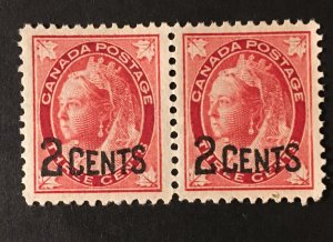 Canada Sc. #87, pair, mint never hinged