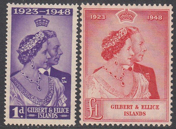 Gilbert and Ellice Islands 54-55 MNH (see Details) CV $16.25