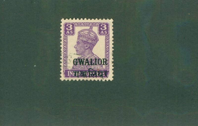 INDIA-GWALIOR  STATE 106 USED CV$ 2.50 BIN$ 1.25