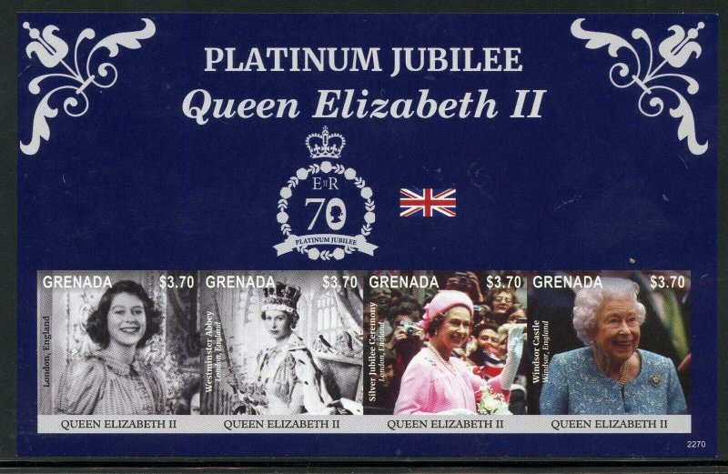 GRENADA  PLATINUM JUBILLEE OF QUEEN ELIZABETH II imperforate SHEET  MINT NH
