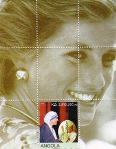 Angola 2000 Princess Diana/Pope John-Paul II/Mother Teresa S/S (1) MNH