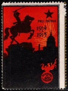 1914 WW One France Delandre Poster Stamp For Country 45th Infantry Regiment