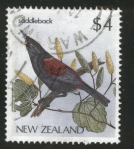 New Zealand Scott 770A used 1985 Saddleback Bird stamp 