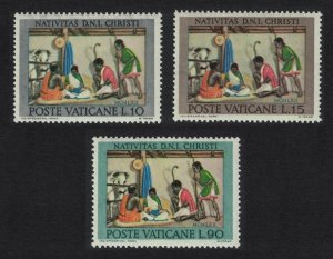 Vatican Christmas Centres 3v 1962 MNH SC#353-355 SG#397-399